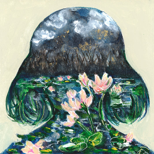 Through The Looking Glass - Reverie | Acrylic & Watercolor On Canvas Board | Original Painting Framed