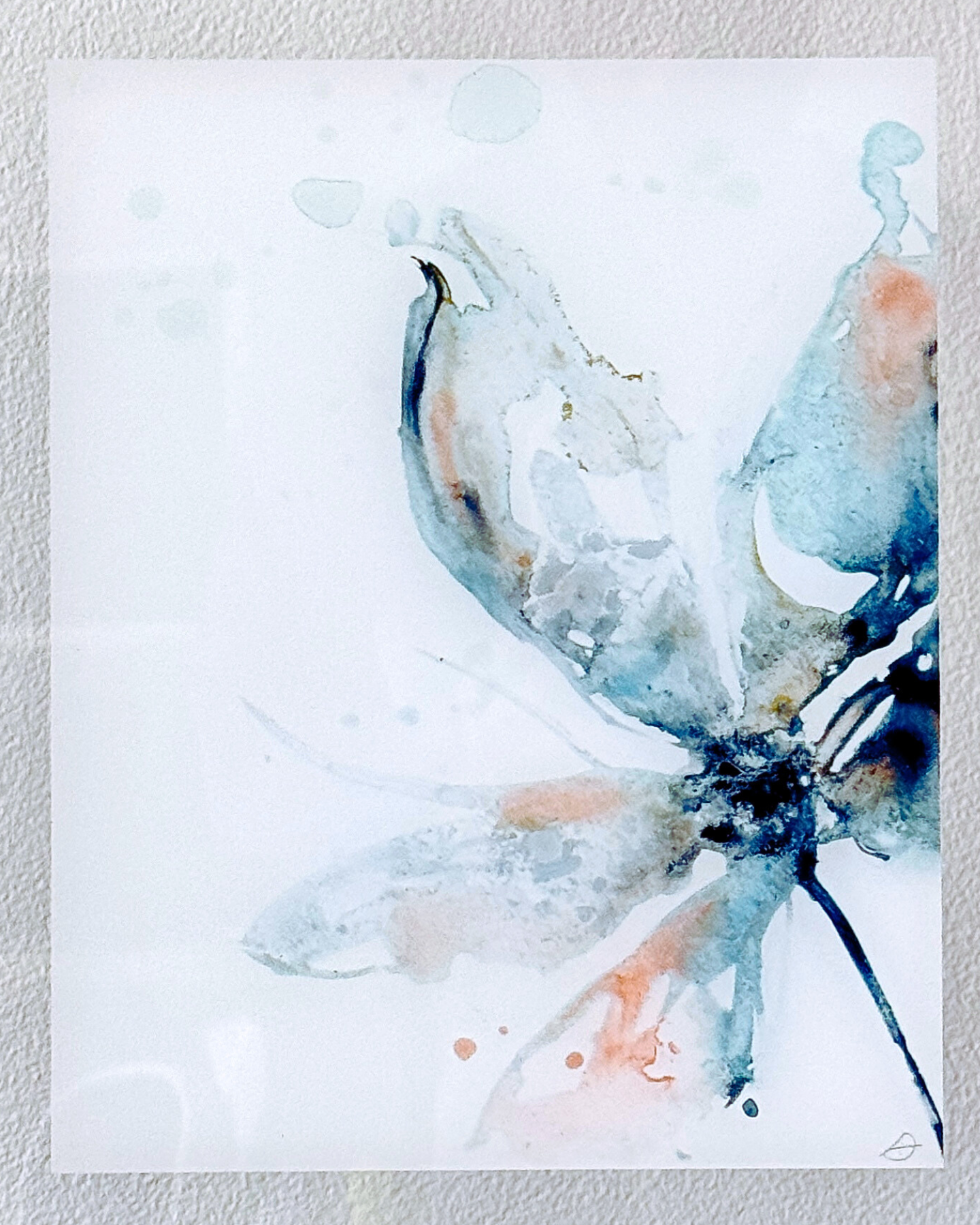 Floral Fluidity Acrylic Glass Print in Floating Frame | Wall Art Decor