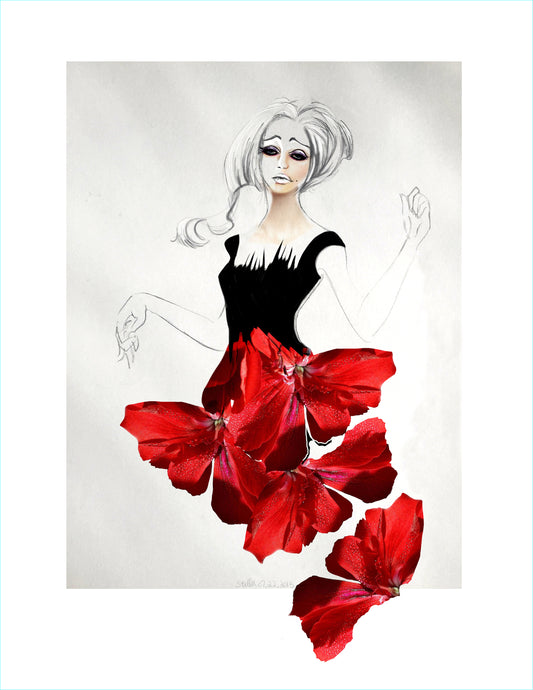 Call Me Fashion Illustration | Set of 4 Fine Art Print | Framed