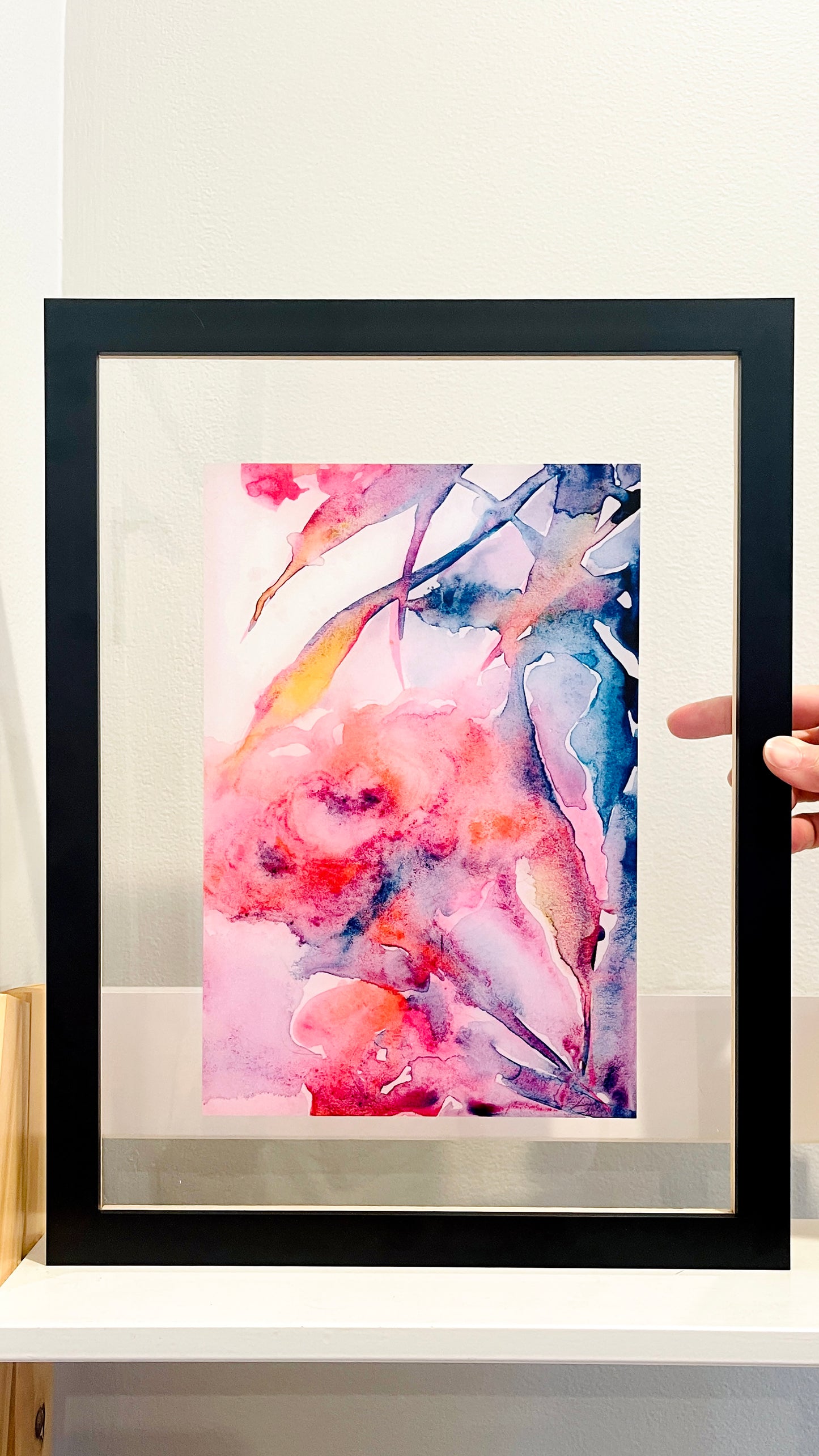 Bloomscape | Abstract Floral Watercolor Painting | Acrylic Glass Print in Floating Frame | Wall Art Decor