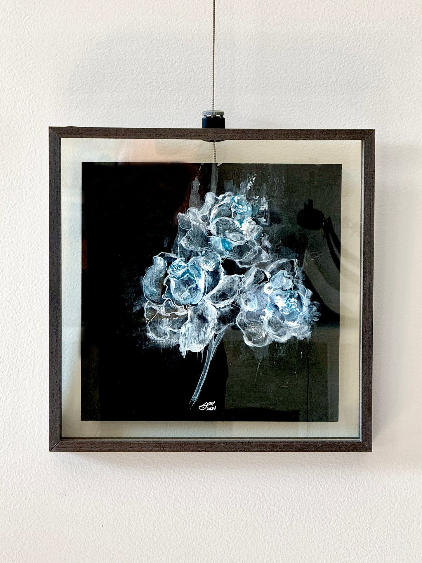Immaterial - Gardenias | Original Painting | Framed Wall Art Decor