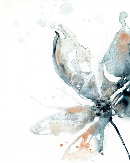 Floral Fluidity | Original Painting in Alcohol Ink | Framed Wall Art Decor