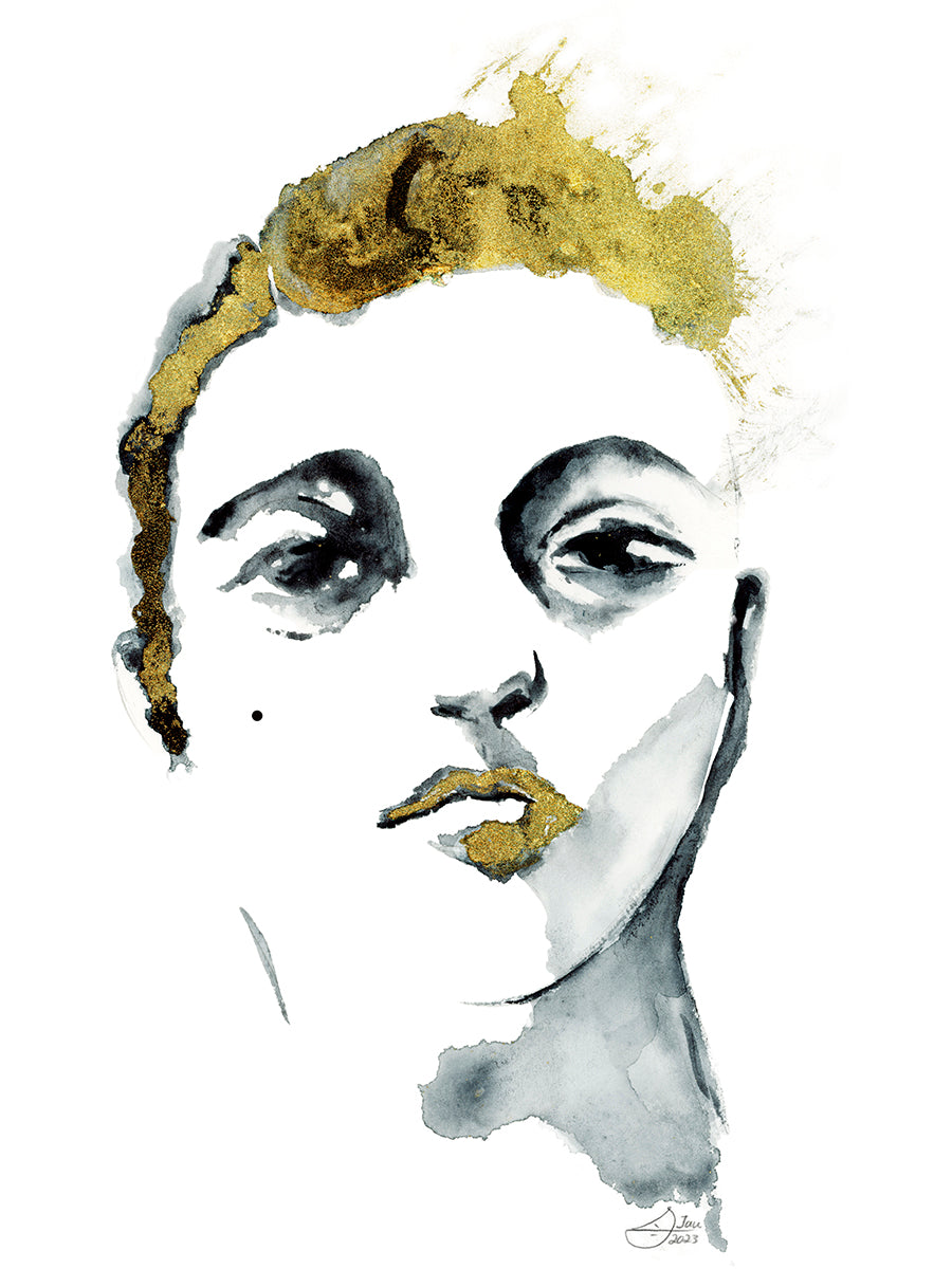 Golden Boy Golden Kiss | Fine Art Print | Framed Wall Art Decor