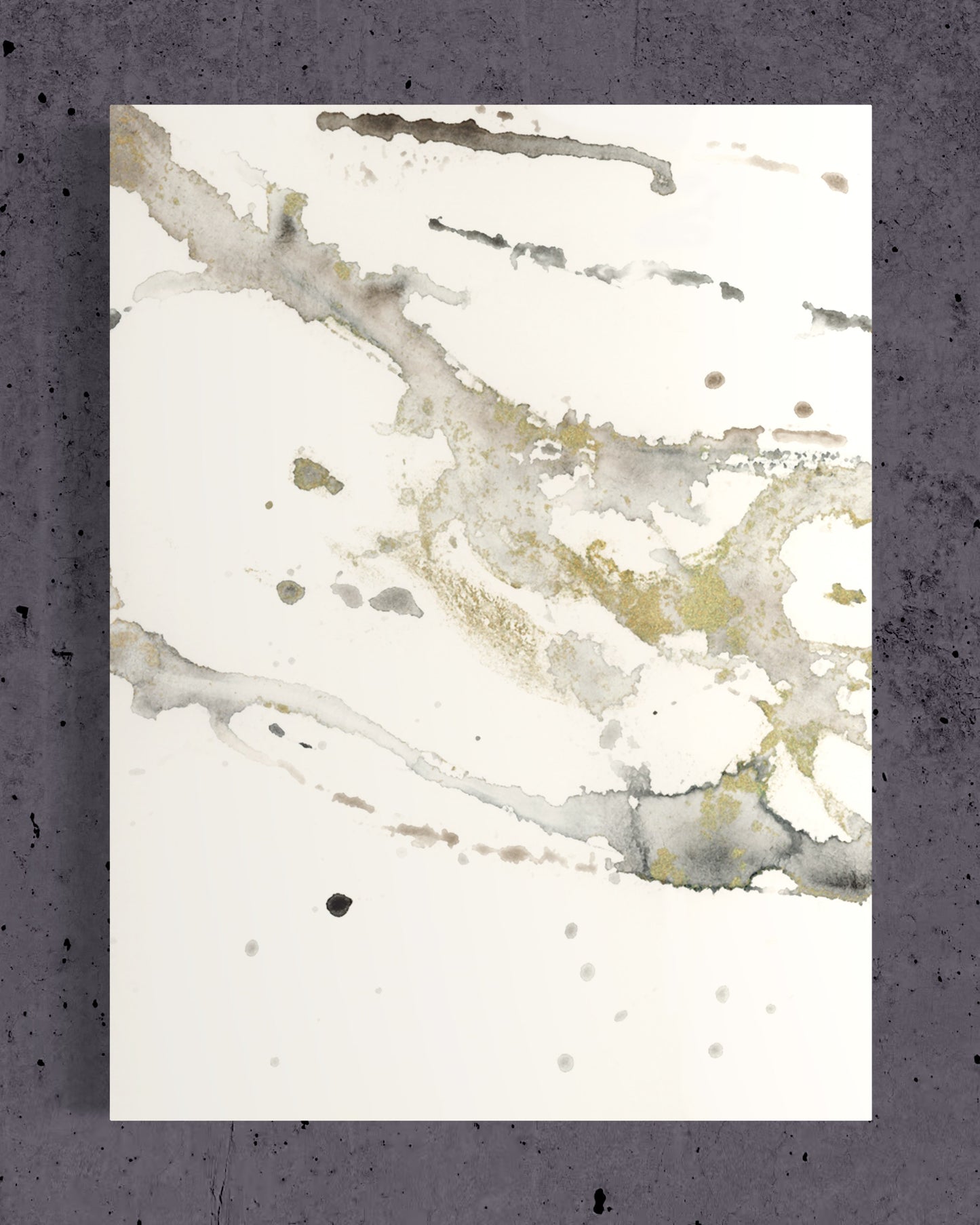 Obsidian & Gold Glass Art Triptych