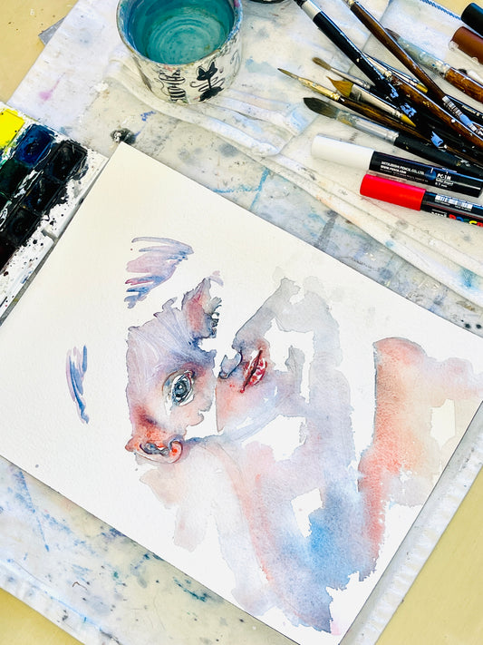 Johnnie Boy | Watercolor Portrait Painting | Wall Art Decor