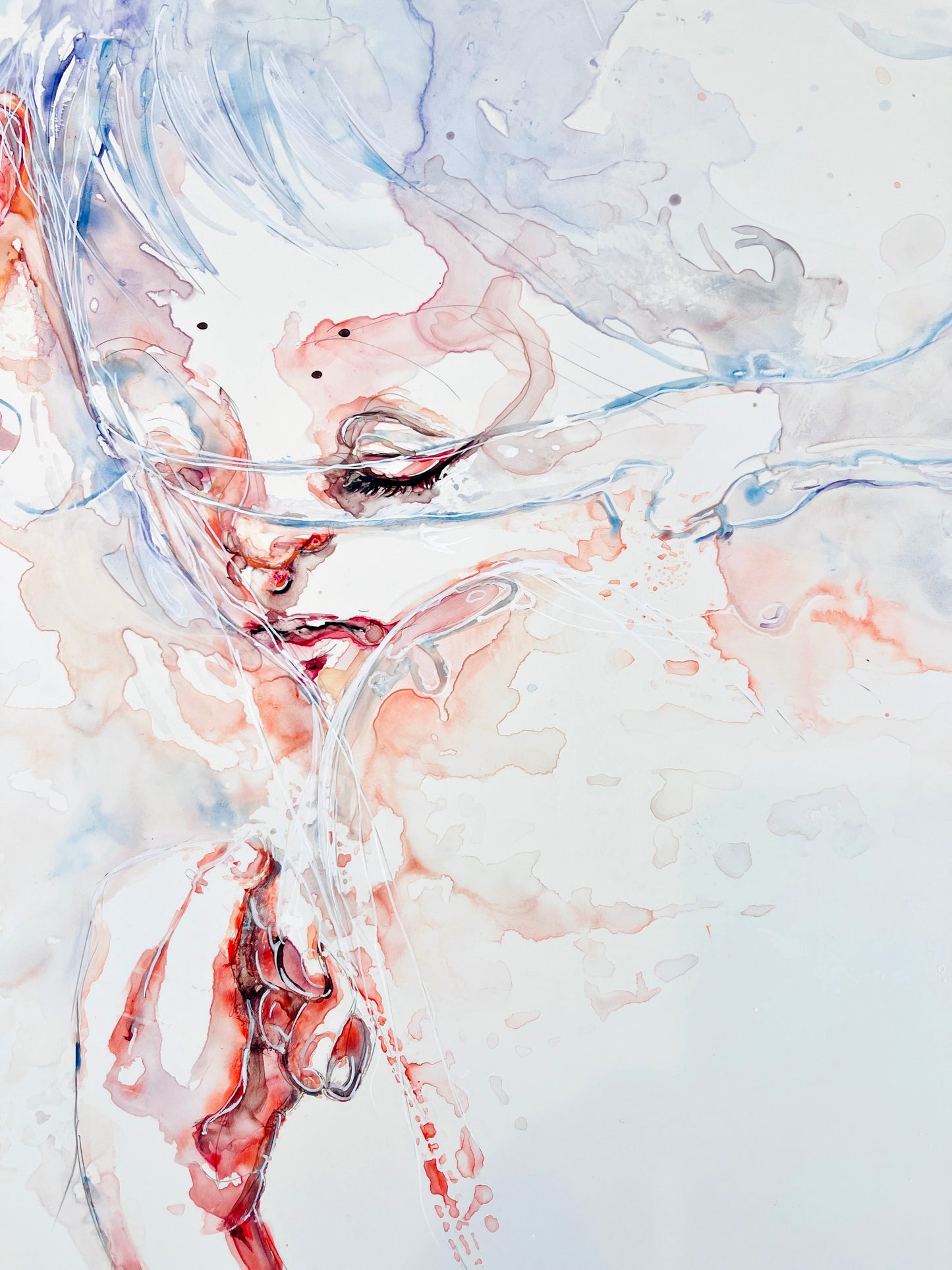 UnGlitched | Original Alcohol Ink & Watercolor Painting | Framed Wall Art