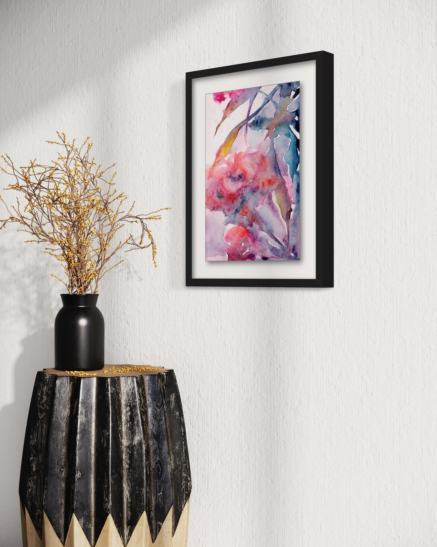 Bloomscape | Abstract Floral Watercolor Painting | Acrylic Glass Print in Floating Frame | Wall Art Decor
