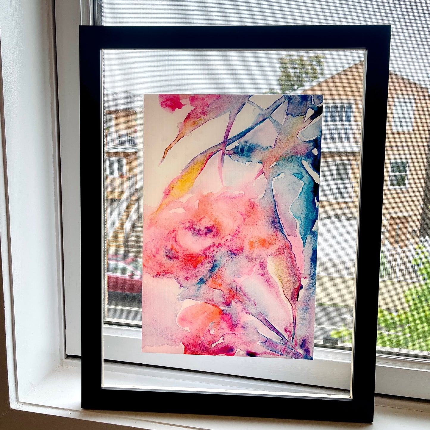 Bloomscape | Abstract Floral Watercolor Painting | Acrylic Glass Print in Floating Frame | Wall Art Decor