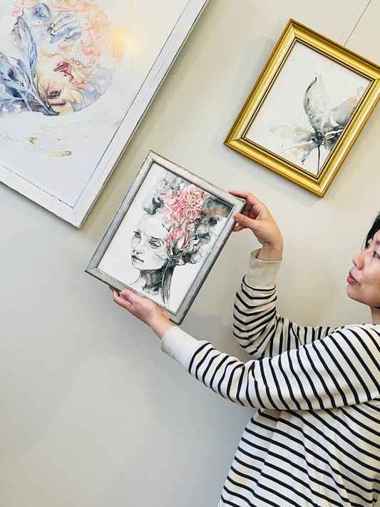 I Am - Self Portrait | Original Watercolor & Alcohol Ink Painting | Wall Art For Home