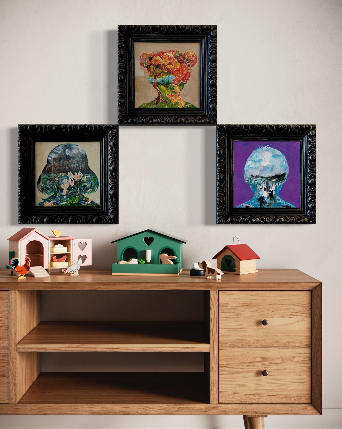 Through The Looking Glass - Torrent Thoughts | Acrylic & Watercolor On Canvas Board | Original Painting Framed