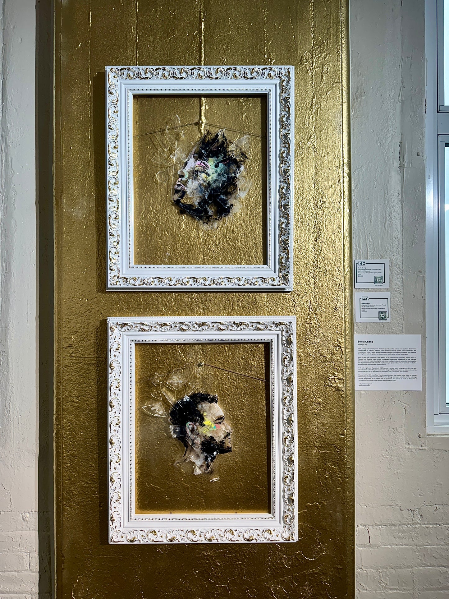 Unknown Face 1 | Acrylic On Broken Glasses Original Painting | Framed