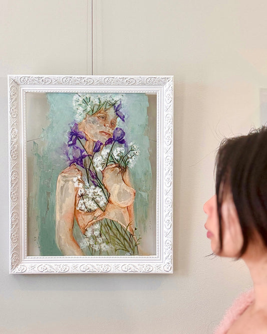 It's Okay Not To Be Okay| Acrylic On Acrylic Glass | Original Painting In White Wood Frame