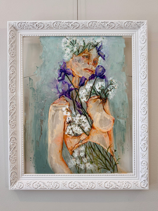 It's Okay Not To Be Okay| Acrylic On Acrylic Glass | Original Painting In White Wood Frame