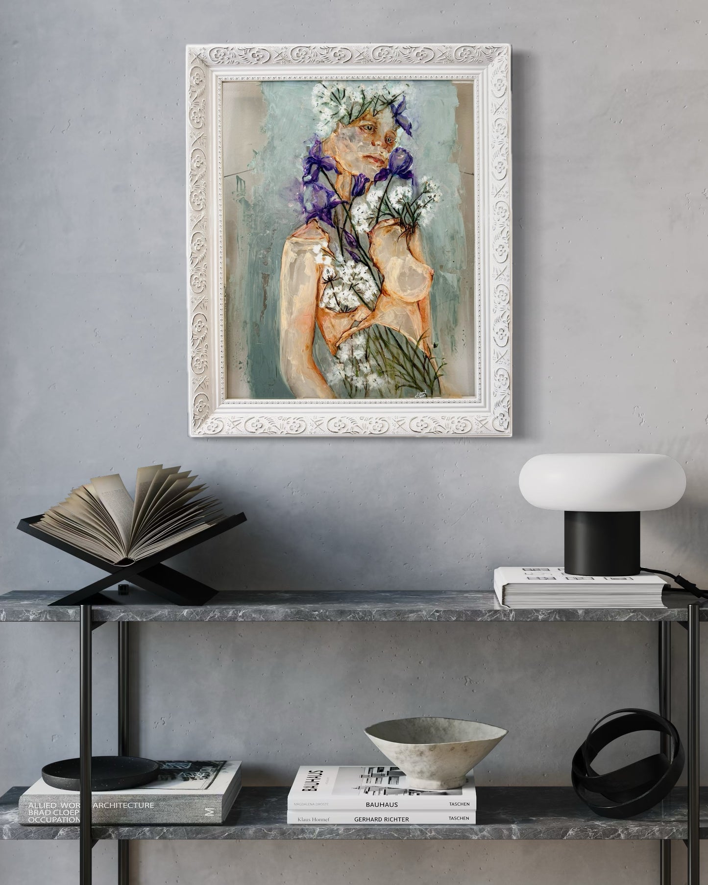 It's Okay Not To Be Okay| Acrylic On Acrylic Glass | Original Painting In White Wood Frame