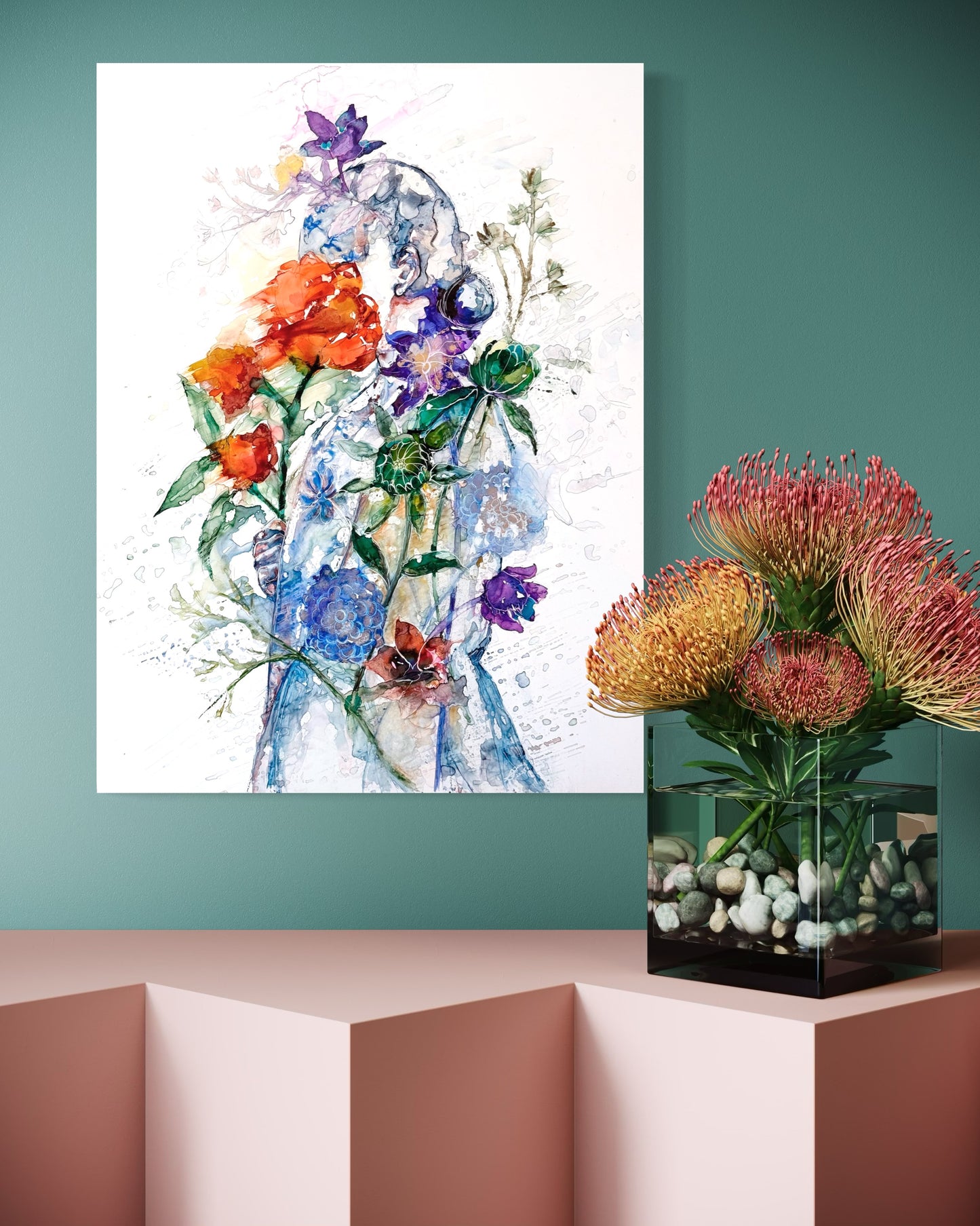 Watershed | Original Painting In Watercolor & Alcohol Ink On Paper | Wall Art Decor