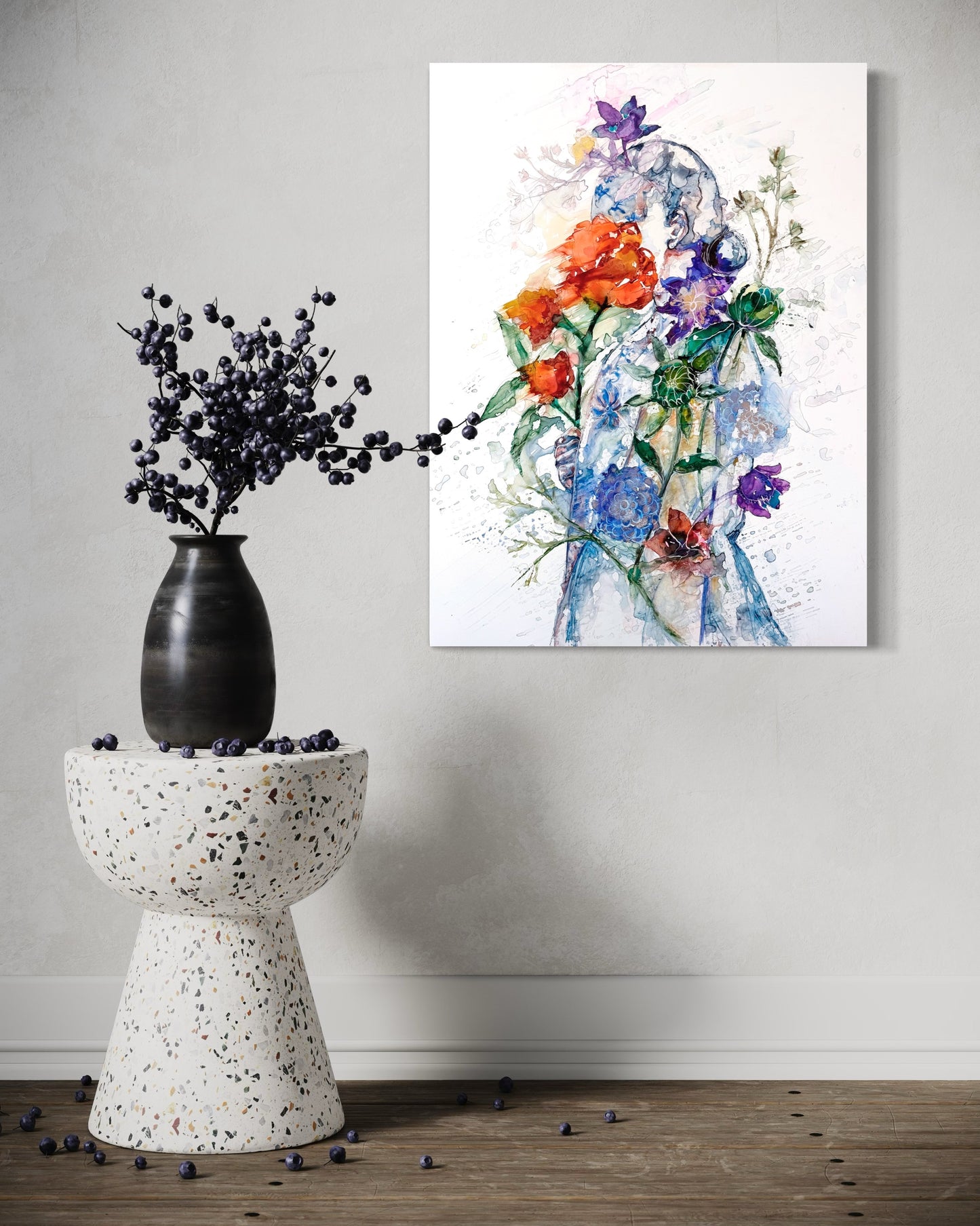 Watershed | Original Painting In Watercolor & Alcohol Ink On Paper | Wall Art Decor