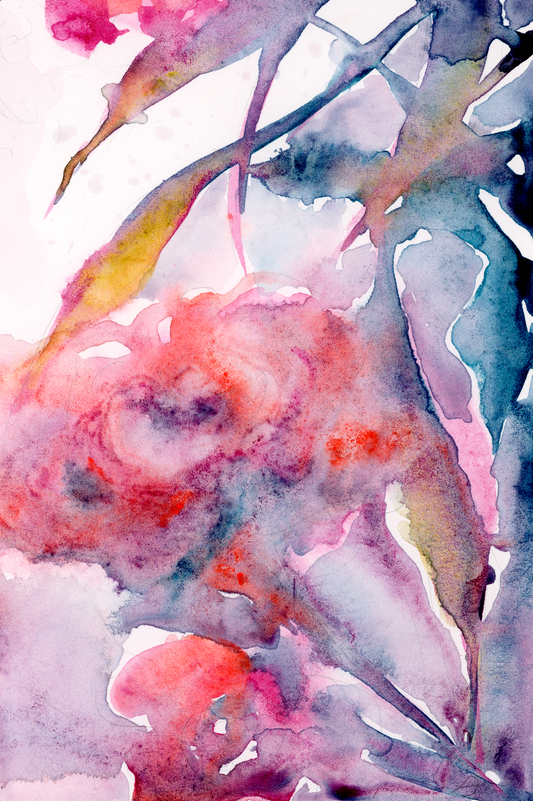 Bloomscape | Abstract Floral Watercolor Painting | Acrylic Glass Print in Floating Frame | Wall Art Decor