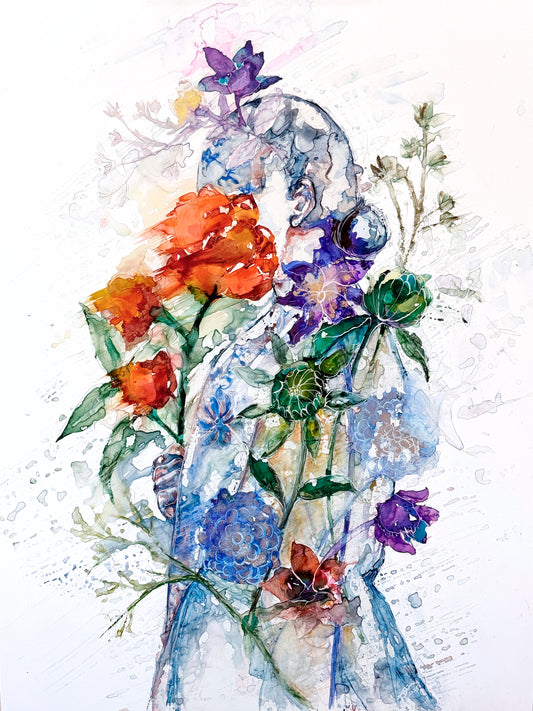 Watershed | Original Painting In Watercolor & Alcohol Ink On Paper | Wall Art Decor