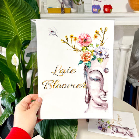 Buddha Says - Late Bloomer | Fine Art print | Framed