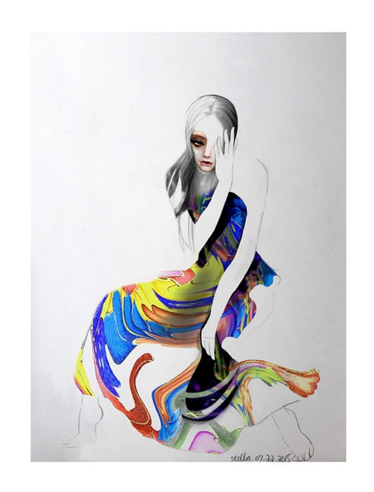 Call Me Fashion Illustration | Set of 4 Fine Art Print | Framed