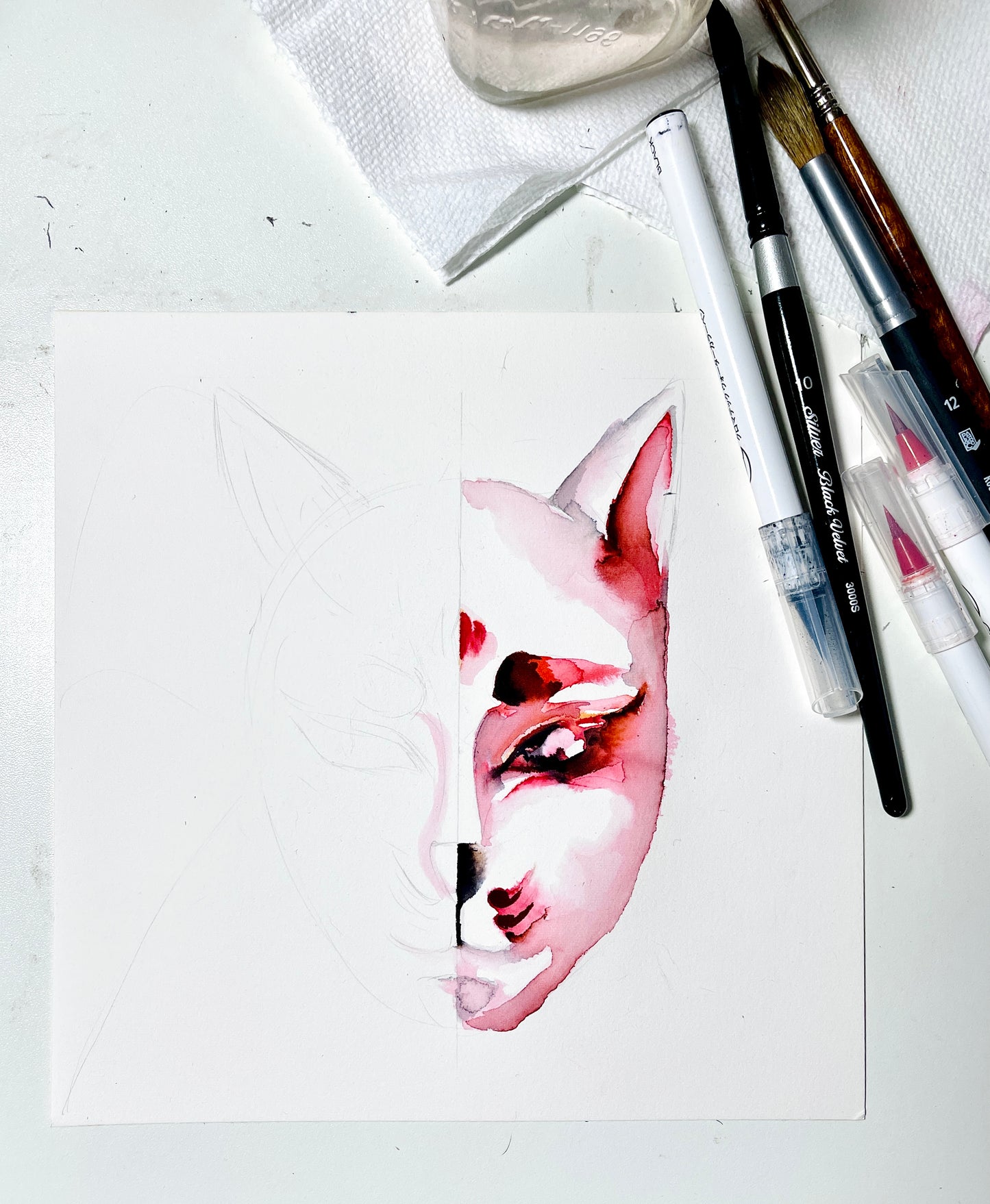 Kitsune & Ochiba | Japanese Mythology | Fine Art Print