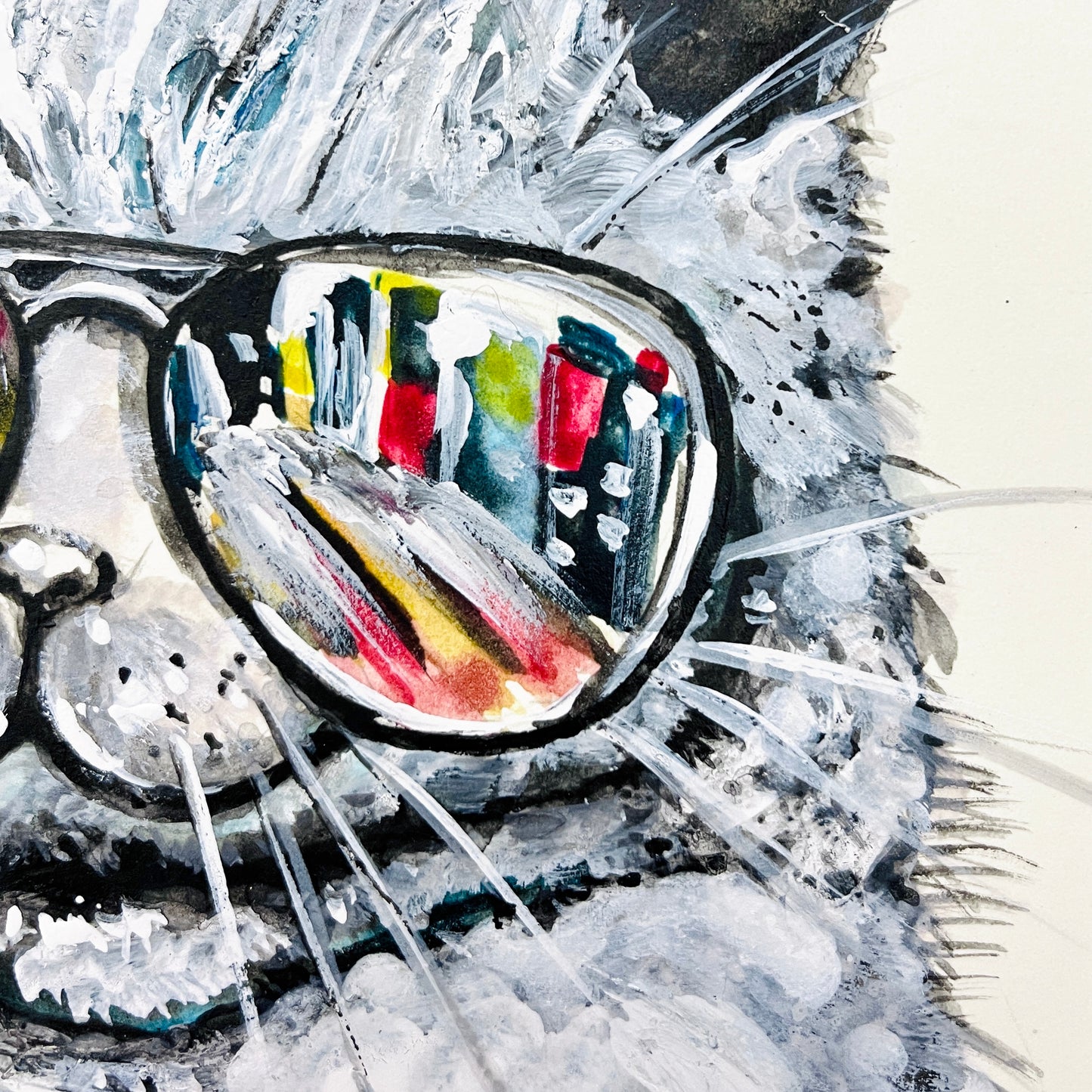 Kitty With Shades | Fine Art Print | Framed Wall Art Decor
