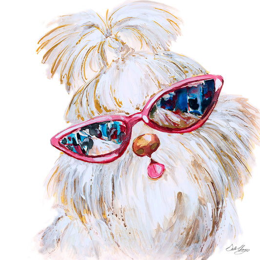 Shih Tzu With Shades | Fine Art Print | Framed Wall Art Decor