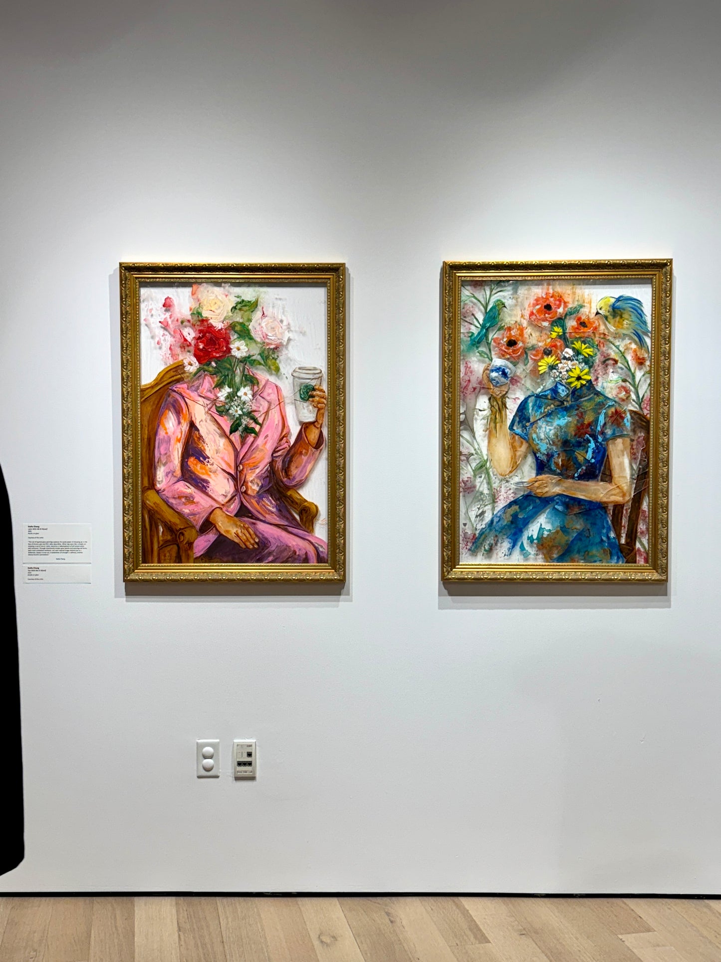 Joy - Tea With Me & Myself| Acrylic On Broken Glass Panels | Original Painting | Framed