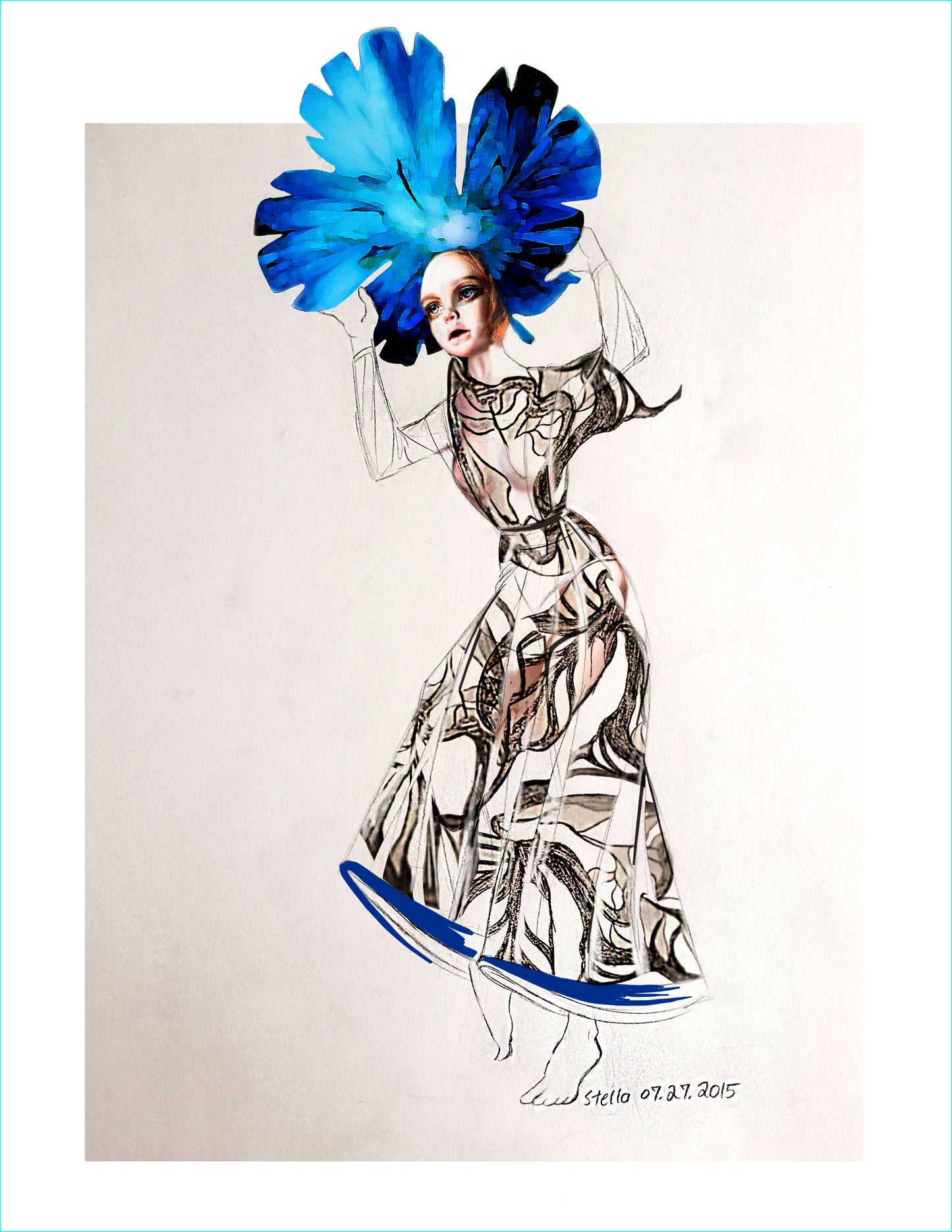 Call Me Fashion Illustration | Set of 4 Fine Art Print | Framed