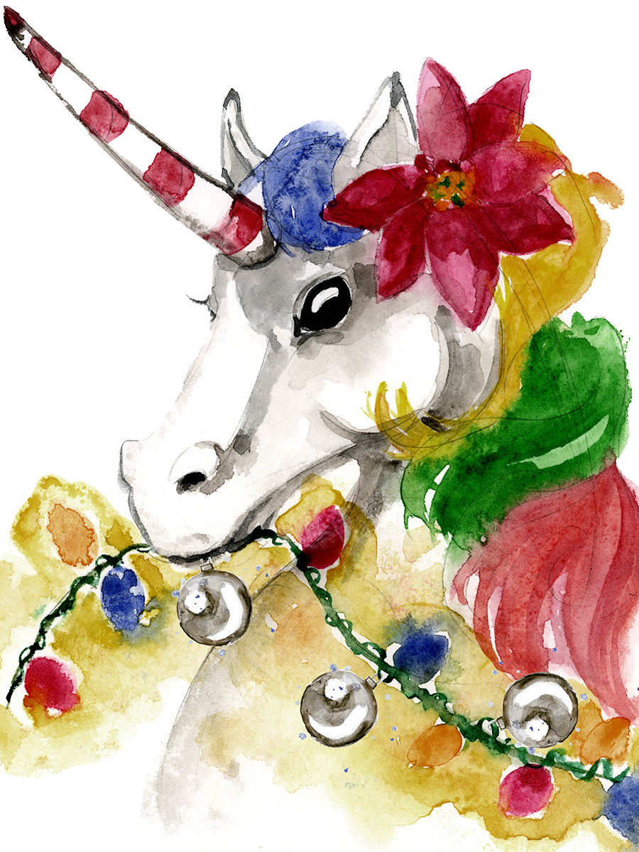 Holiday The Tinsel Trouble Unicorn | Framed Fine Art Print | 8.5" x 11"