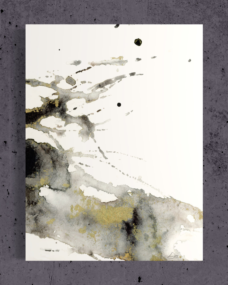 Obsidian & Gold Glass Art Triptych
