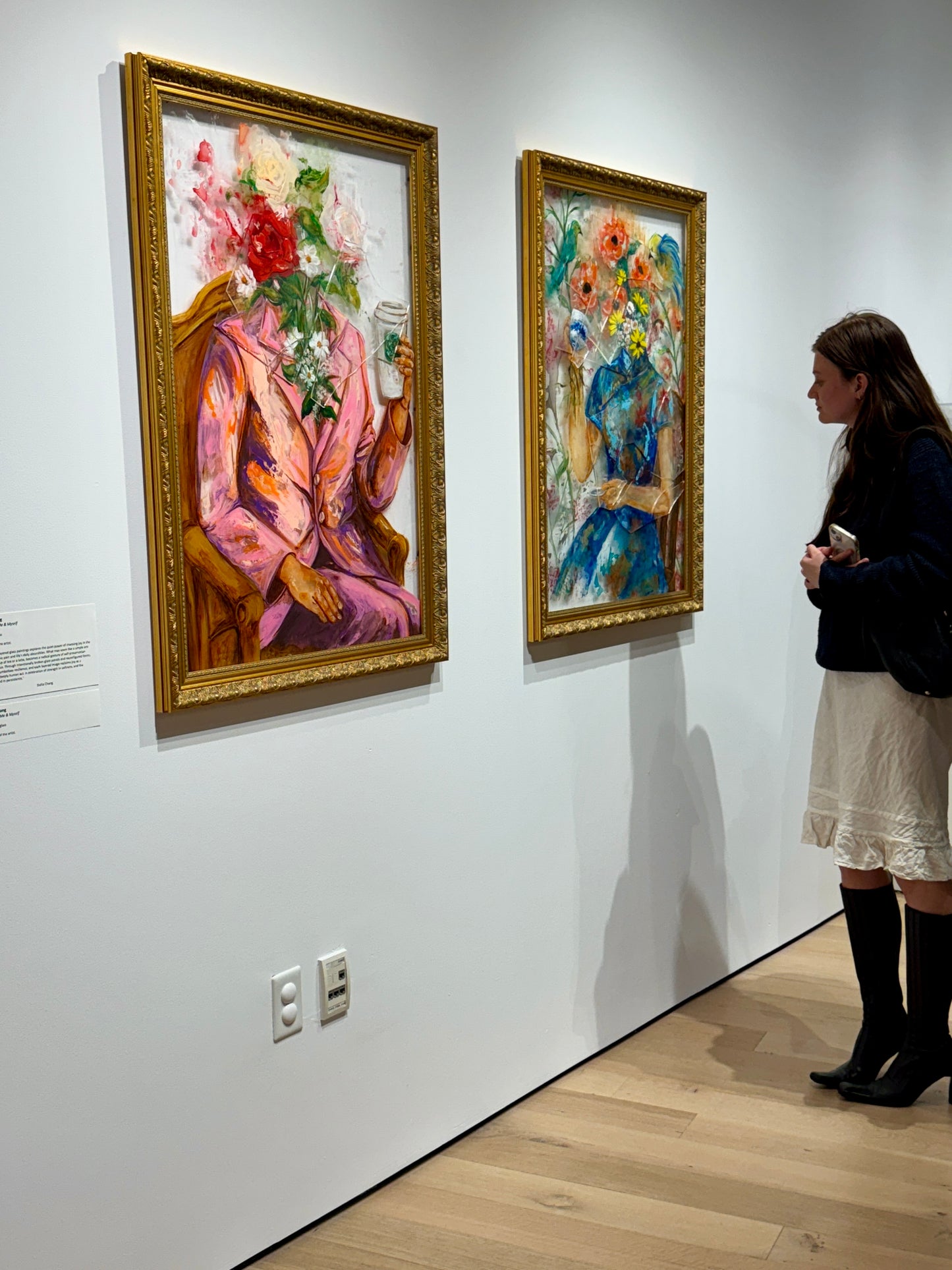 Joy - Latte With Me & Myself| Acrylic On Broken Glass Panels | Original Painting | Framed