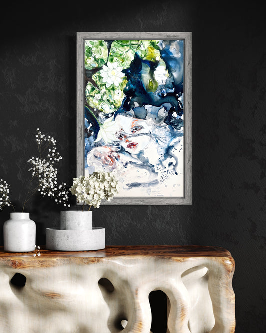 Painting Padma | Original Painting In Watercolor & Alcohol Ink On Paper | Wall Art Decor