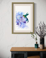 Hope - Bluebell Flower And Hummingbird