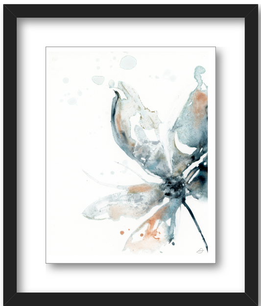 Floral Fluidity | Abstract Flower Painting in Alcohol Ink |Acrylic Glass Print in Floating Frame | Wall Art Decor