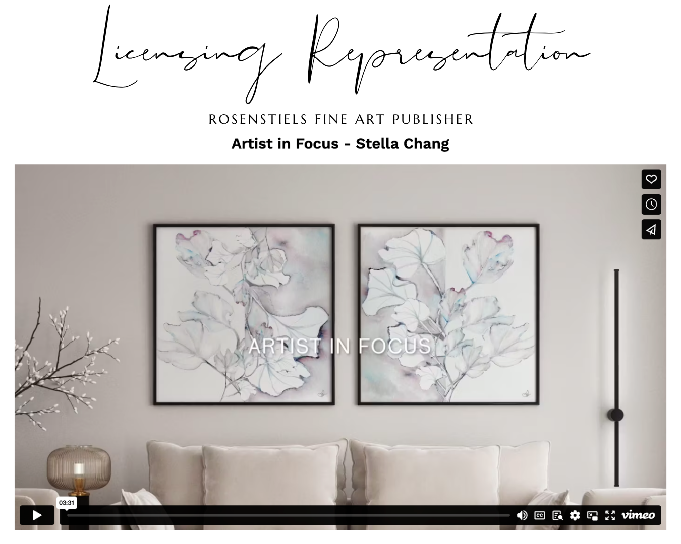 Load video: Licensing Representation by Rosenstiels Fine Art Publisher